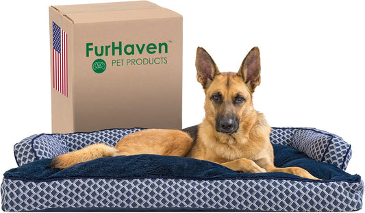 Large Pillow Dog Bed with Removable Bolsters