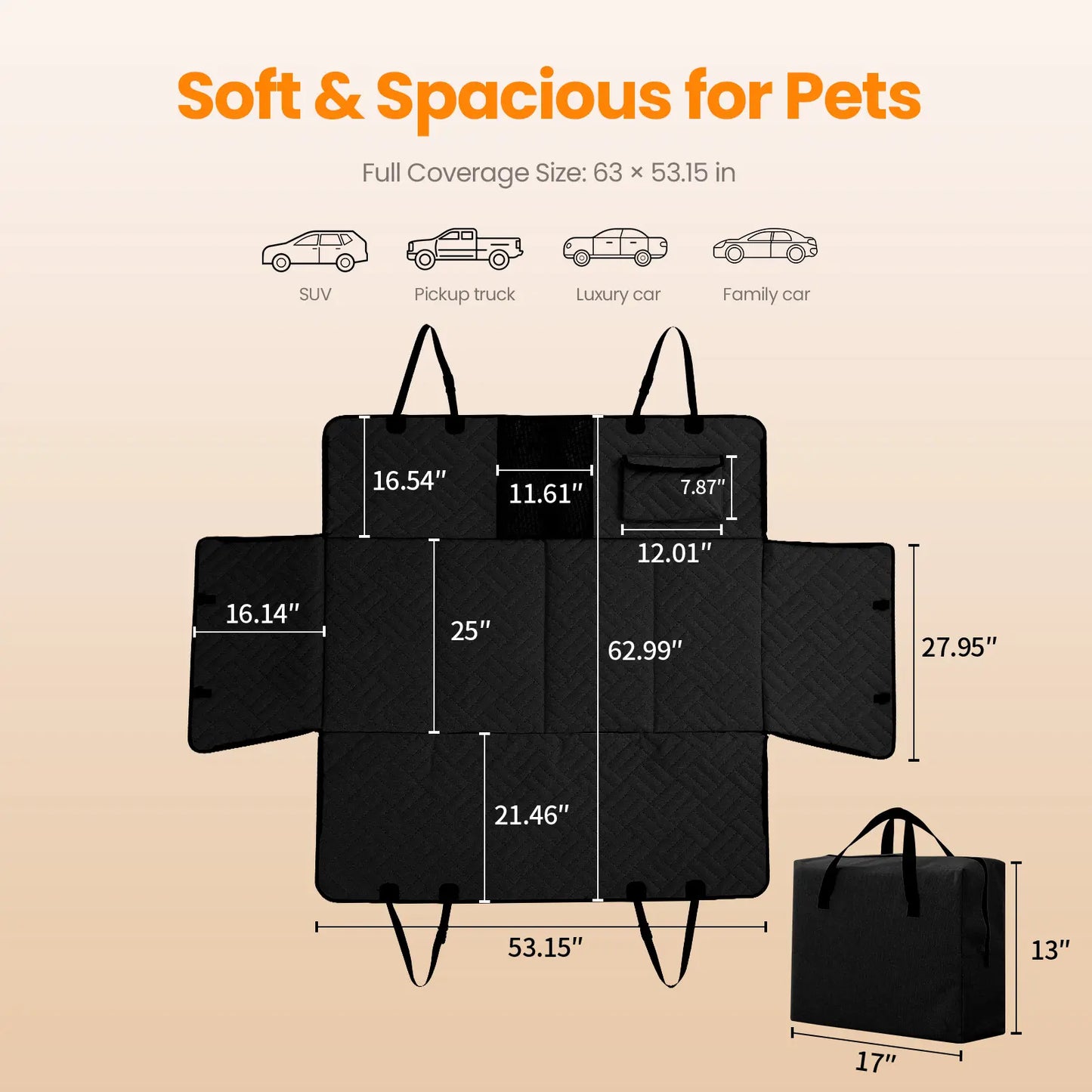 VALUXE Waterproof Dog Car Seat Cover for Large Dogs