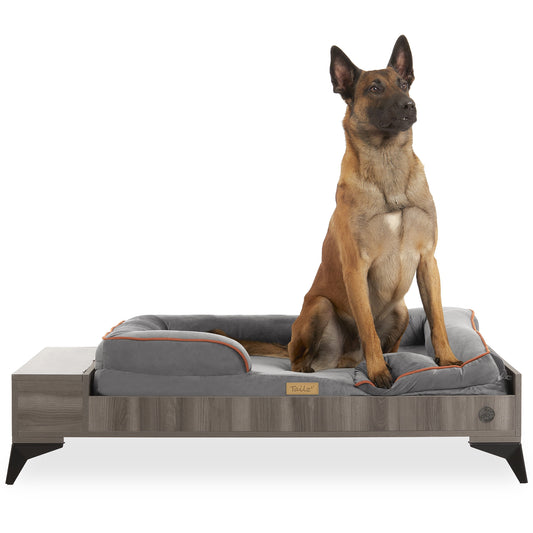 Wyatt Wooden Dog Bed with Mattress for Large Dogs